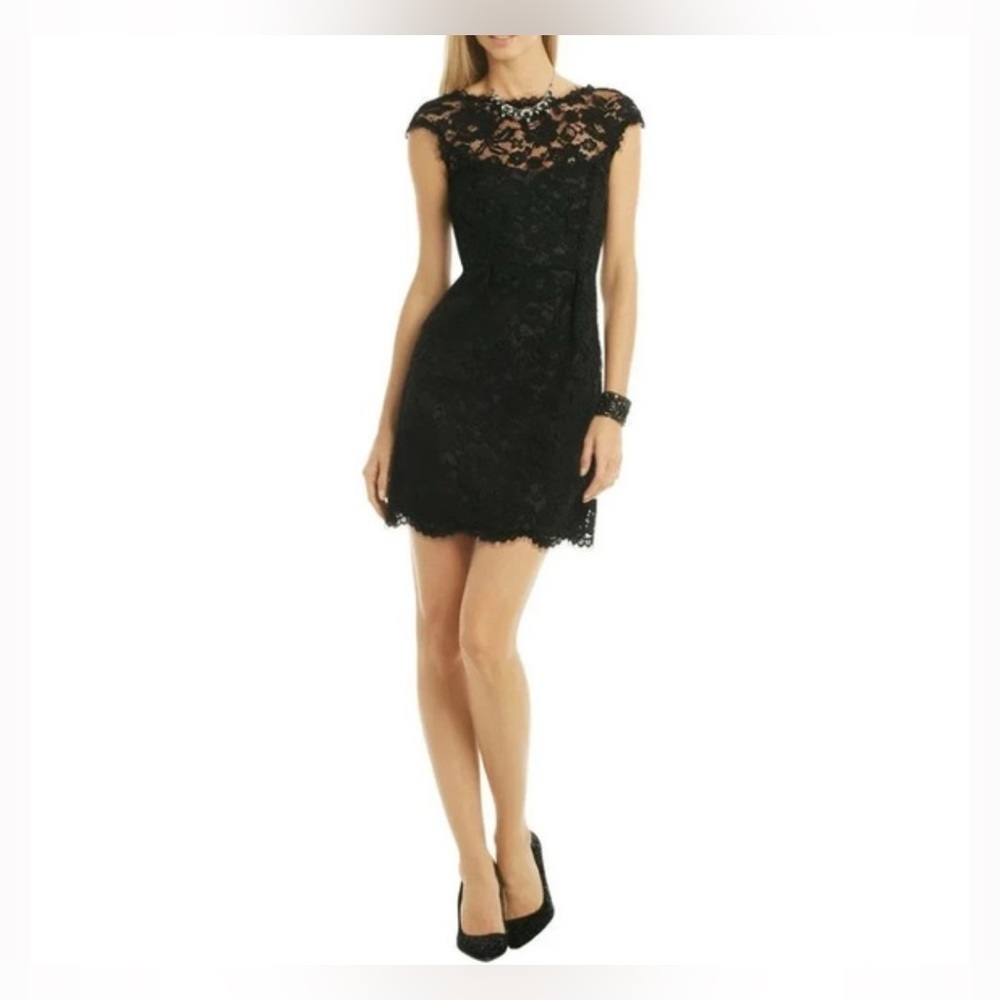 Shoshanna Corlears Olivia Black Lace Dress Size 8 - Picture 6 of 7
